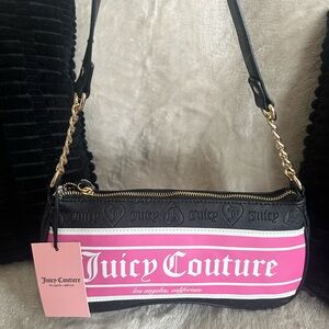 Juicy Couture Black and Pink Shoulder Bag
